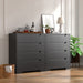 Mid-Century Black 4-Drawer Chest with Cutout Handle