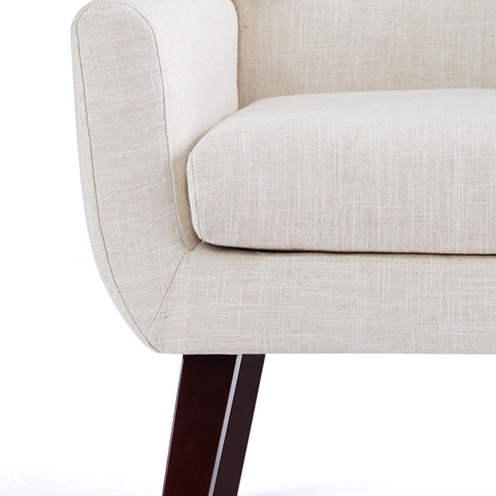 Mid-Century Modern Beige Accent Chair