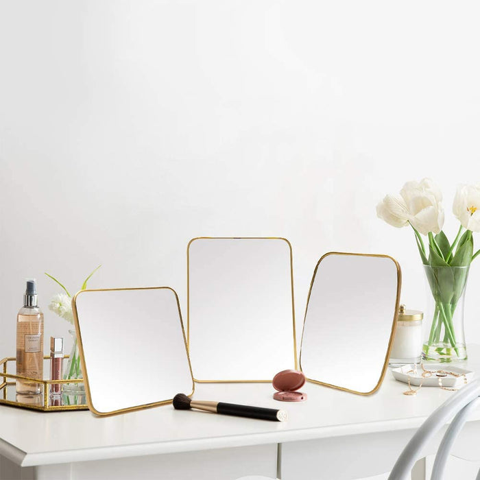 Gold Desk Table Stand Mirror with Bracket