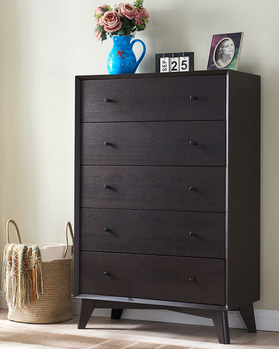 Tall White 6 Drawer Dresser with Handles