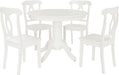 White Aubrey 5-Piece Traditional Height Dining Set