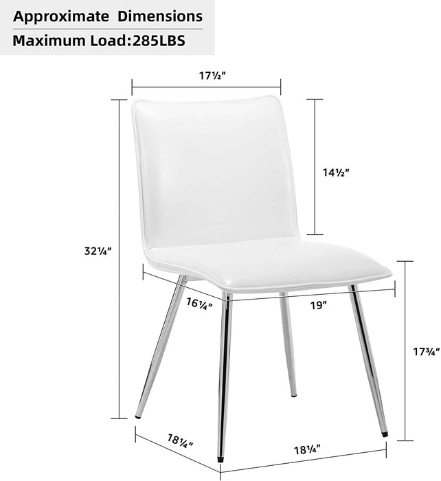 Modern PU Leather Dining Chairs Set of 4 in White