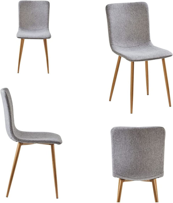 Scandinavian Style Fabric Dining Chairs (Set of 4, Gray)