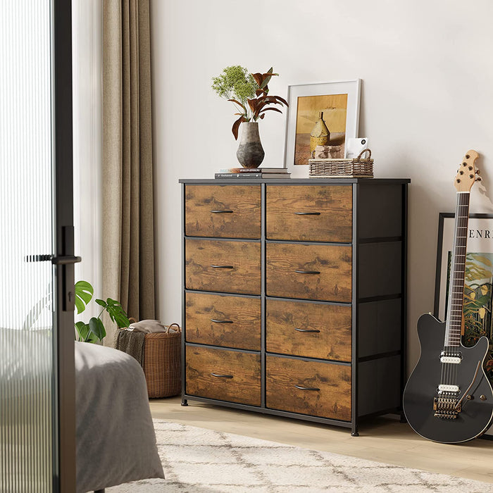 Tall Wide Dresser with Rustic Wood