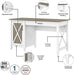 Key West Computer Desk with File Cabinet, 54W, Pure White