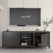 Modern Farmhouse TV Stand with Barn Doors (Black, 70 Inch)