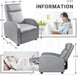 Padded Leather Recliner Club Chair (Gray)