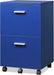 Blue Wood File Cabinet with Printer Stand