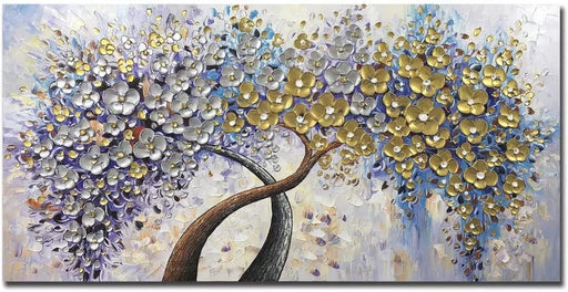 Modern 3D Hand Painted Lucky Flower Tree Art