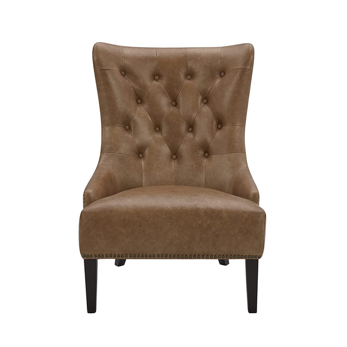 Kingsolver Tufted Leather Accent Chair on Amazon