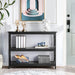 Black Accent Console Table with Storage Shelves