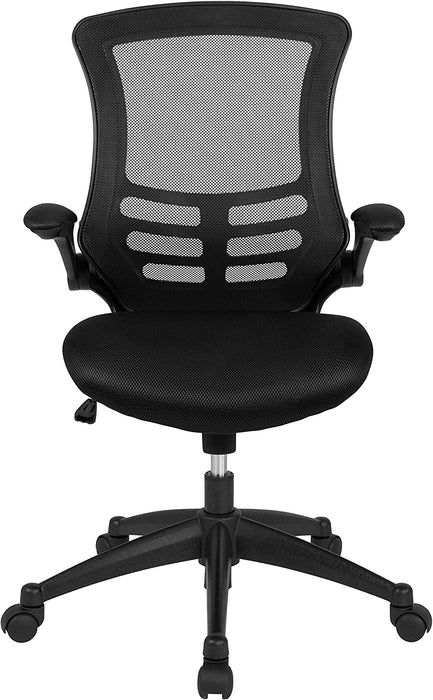 Black Mesh Swivel Office Chair with Arms