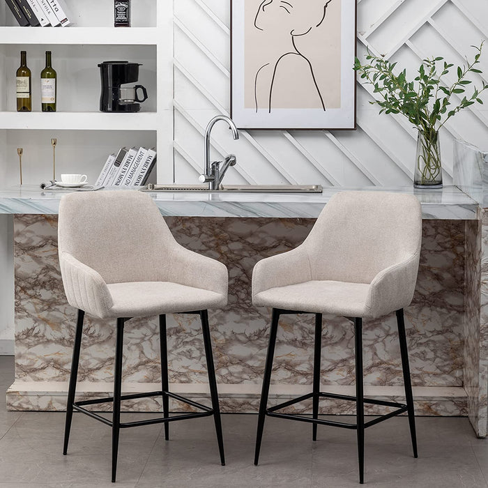 Premium Upholstered Bar Chairs, Set of 2