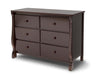 Universal 6-Drawer Dresser in Dark Choc.