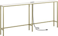 Modern White Console Table with Power Outlet