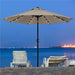 SMILE MART 9Ft Standard Patio Umbrella with LED Lights, Tan