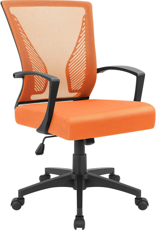 Ergonomic Orange Mesh Office Chair with Armrests