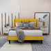 Yellow Full Upholstered Platform Bed Frame