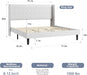 King Size Bed Frame, Faux Leather Platform, Wingback Headboard, Nailhead Trim