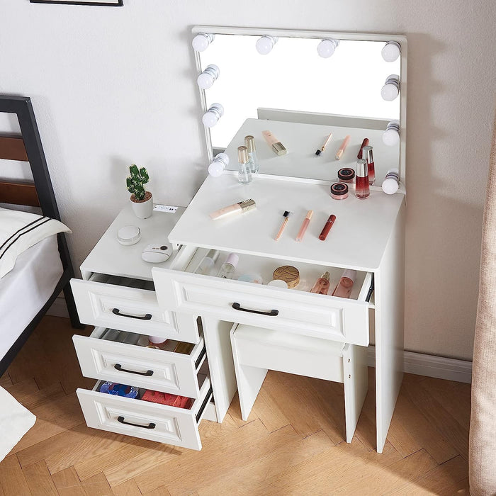 White Vanity Dressing Table with LED Lights