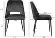 Set of 4 Black Velvet Mid-Century Dining Chairs