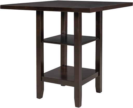 Square Counter Height Dining Table with Shelves