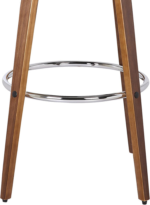 Sonia Barstool with Polyurethane Upholstery, 26″H, Walnut/Brown