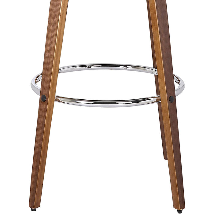 Sonia Barstool with Polyurethane Upholstery, 26″H, Walnut/Brown