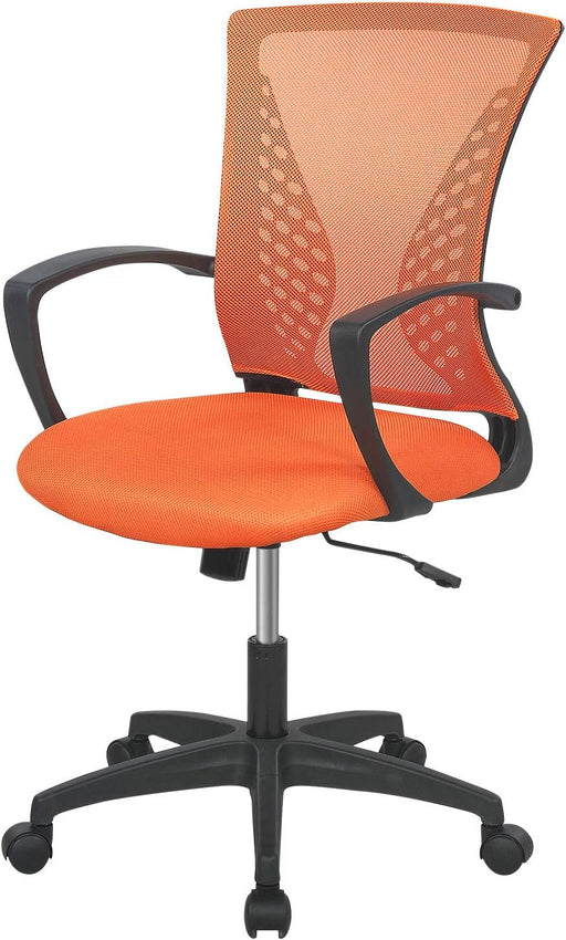 Ergonomic Orange Mesh Office Chair with Armrests
