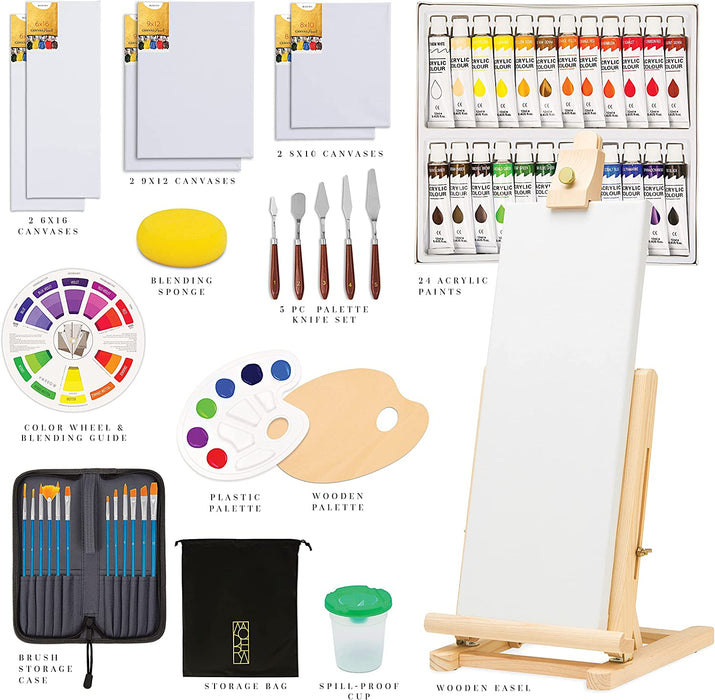 Master Artist Oil Paint Set Includes Wood Art Supply Carrying Case  Sketchbox w/ Easel