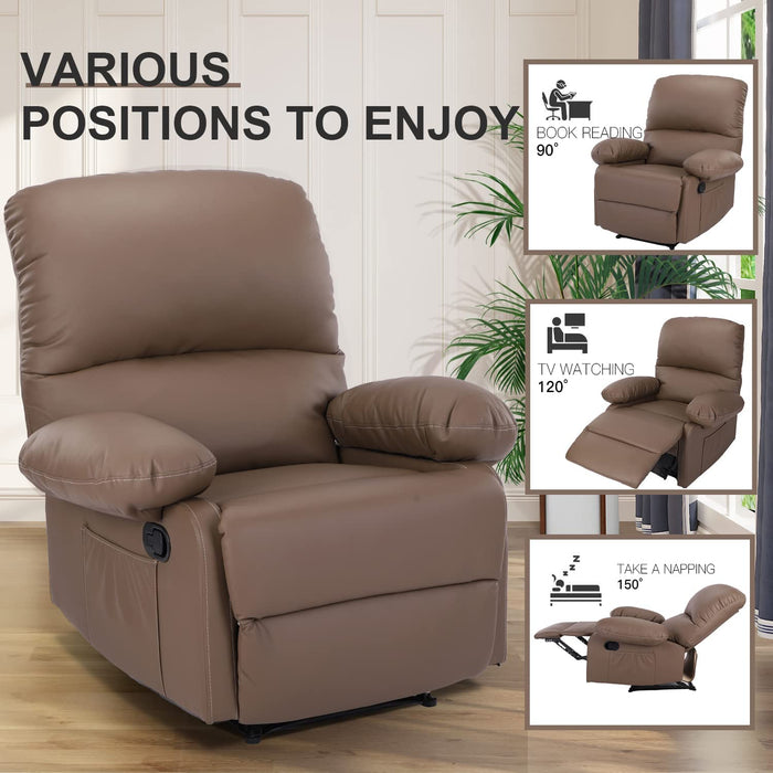 Compact Massage Recliner Chair with Heat Coffee