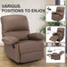 Massage Recliner Chair with Heat for Small Space (Coffee)