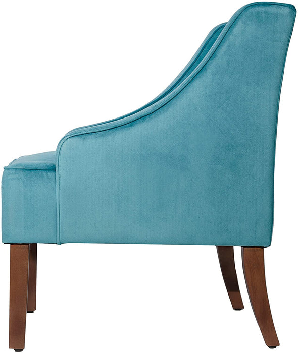 Teal Velvet Swoop Arm Chairs for Living Room