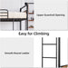 Heavy Duty Twin Size Metal Bunk Bed, Guardrail, Ladders, Black