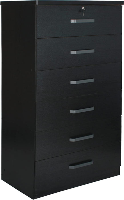 Liz Super Jumbo Black 6 Drawer Storage Chest