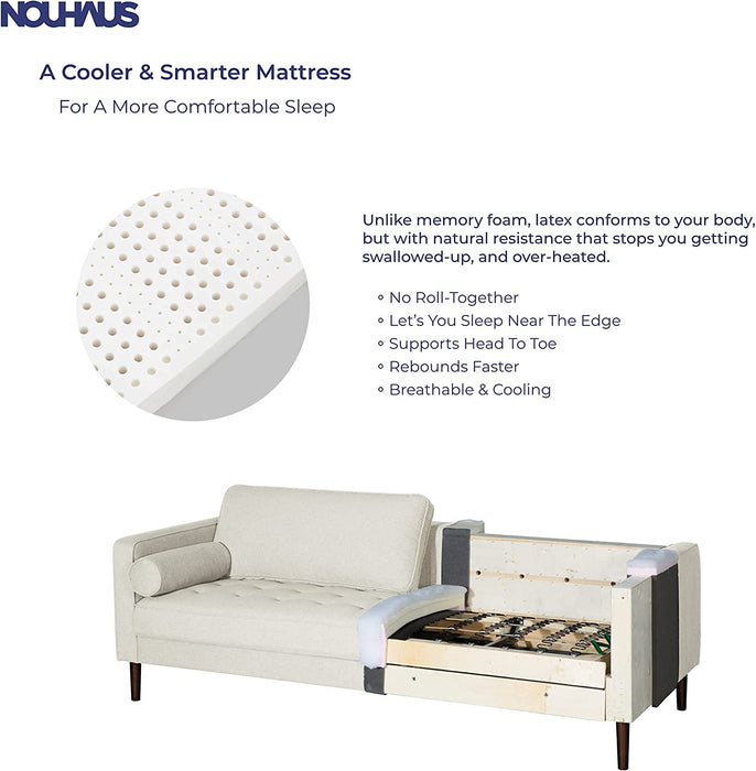 Luxury 7Ft Sleeper Sofa with Latex Mattress
