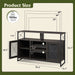 55 Inch TV Stand with Storage, Industrial Farmhouse Style