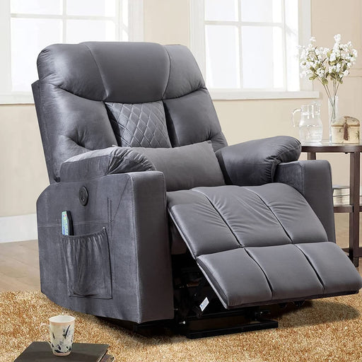 Velvet Power Lift Recliner with Heat & Massage