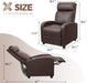 Brown PU Leather Recliner Chair with Massage