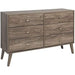 Mid-Century 6-Drawer Dresser, Drifted Gray