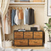 Rustic Wood 5-Drawer Dresser Tower for Storage