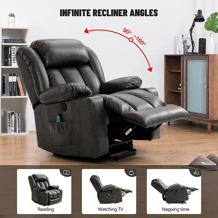 Electric Recliner Chair for Seniors, Grey