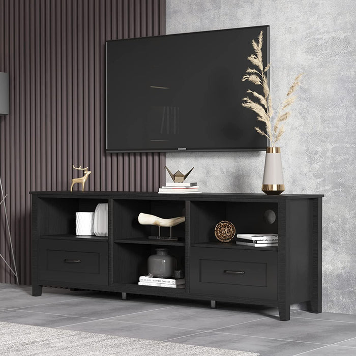 Wooden TV Stand with Storage for Large Tvs