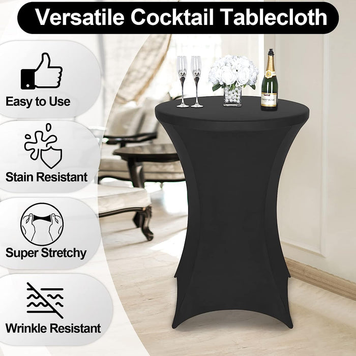 Spandex Black Table Cover for Cocktail Table