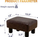 Brown PU Leather Foot Stool with Non-Skid Legs