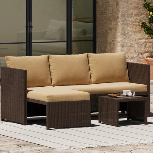 Hiltraud Wicker 3 - Person Seating Group with Cushions