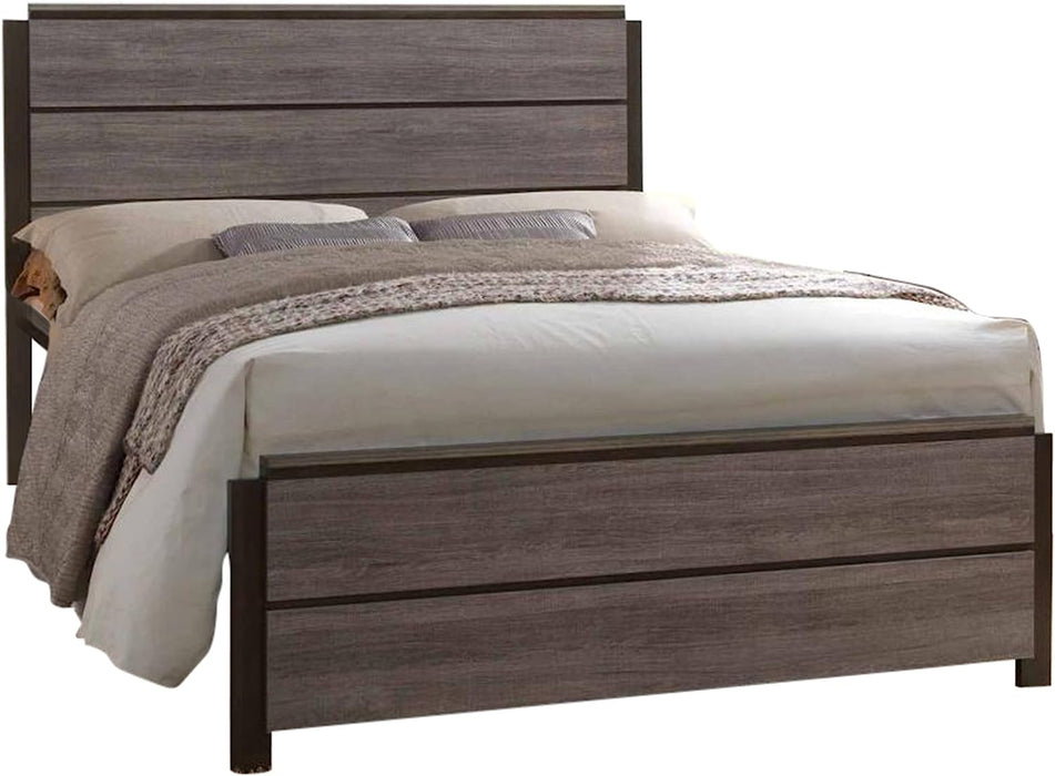 6-Pc Antique Grey Wood King Size Bedroom Set