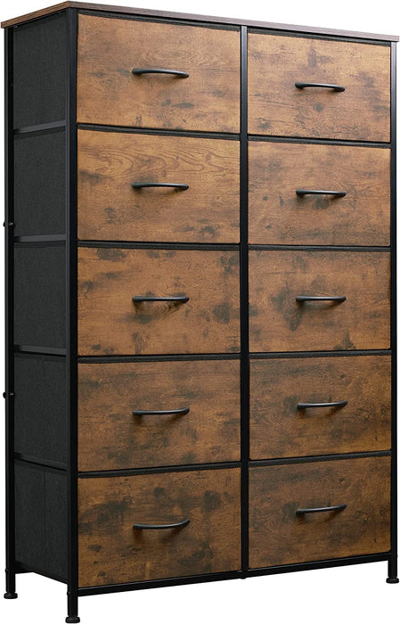Tall Dresser with 5 Fabric Drawers