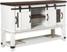 White and Brown Farmhouse Dining Room Server or Buffet