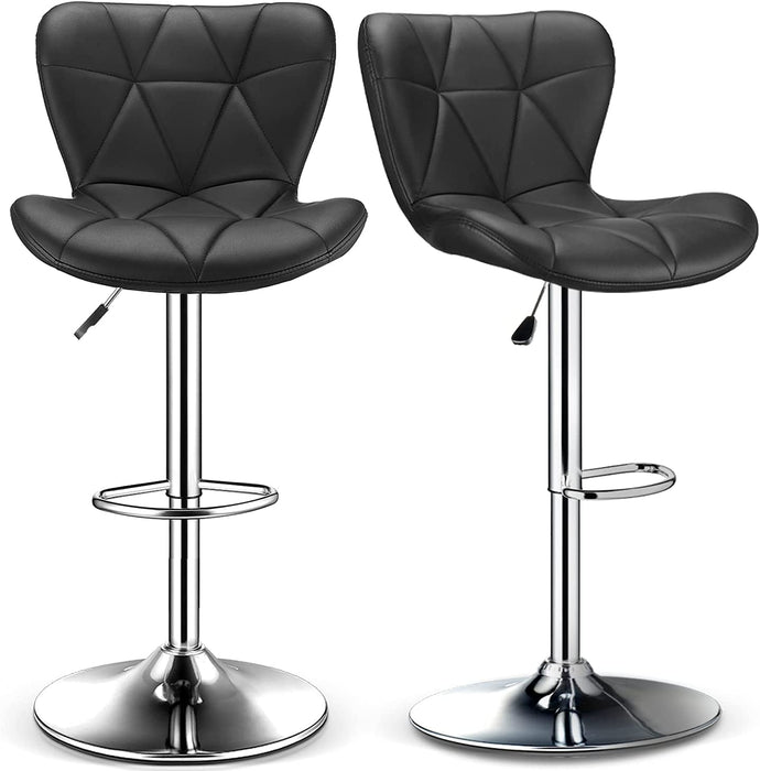 Modern Counter Height Swivel Bar Chairs, Set of 2